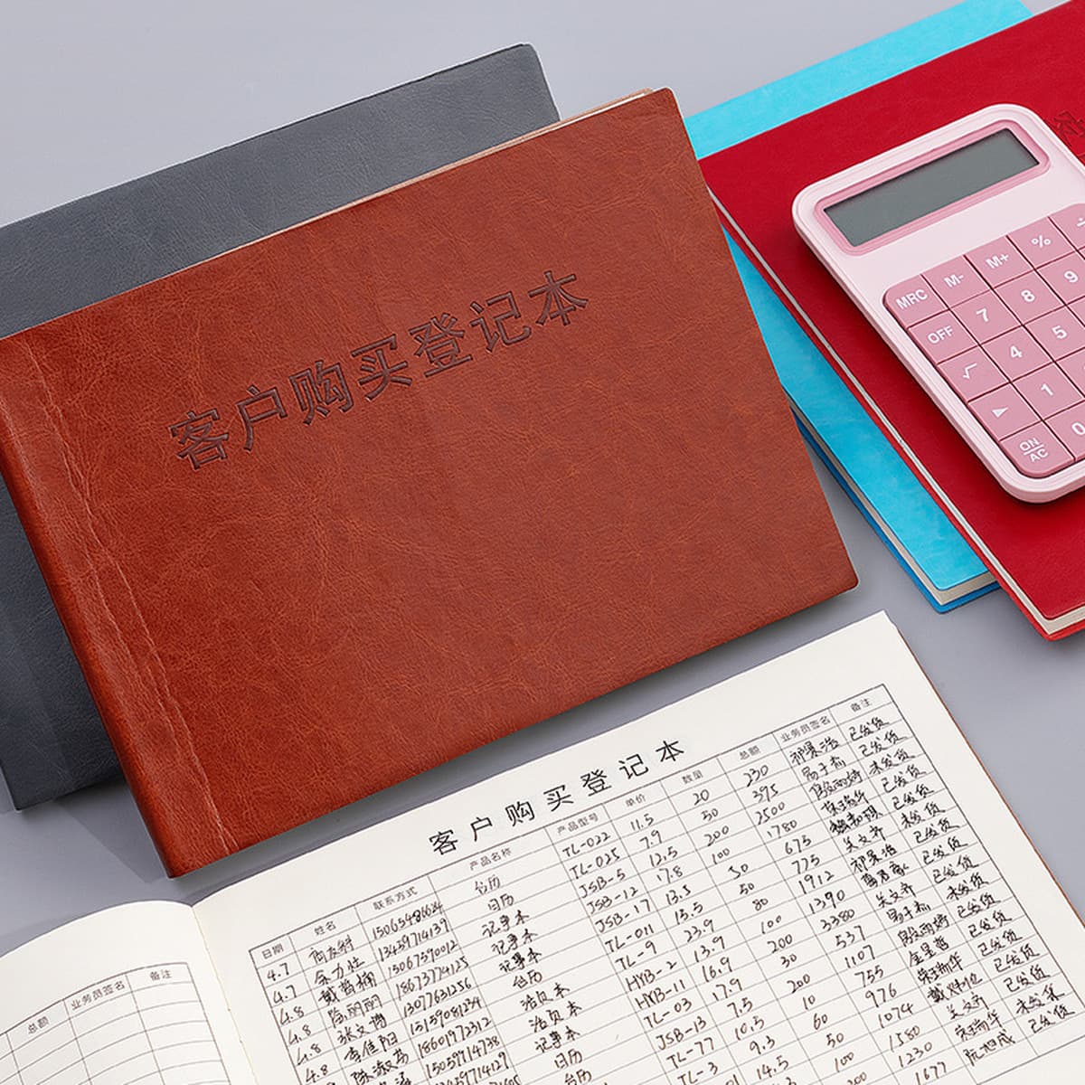 Книга регистрации покупок клиентов, книга регистрации деталей продаж продукции, книга учета выпуска на складе, список,...